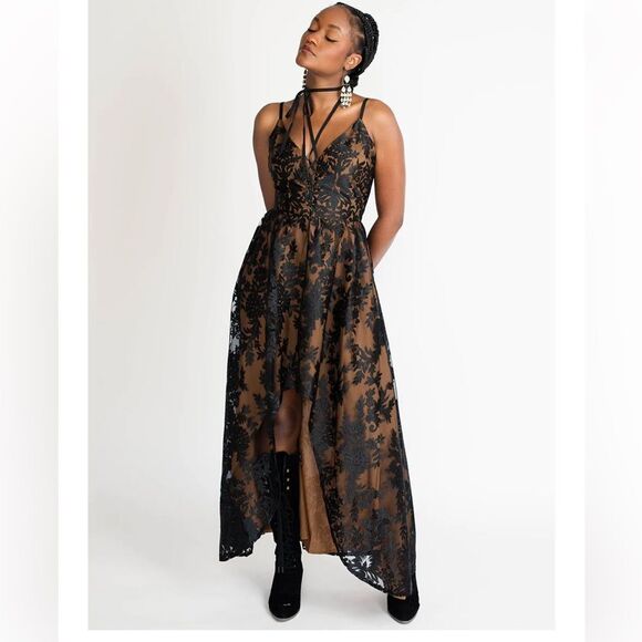 JOYFOLIE HOLLI LACE DRESS IN BLACK NWT SMALL - Picture 1 of 9